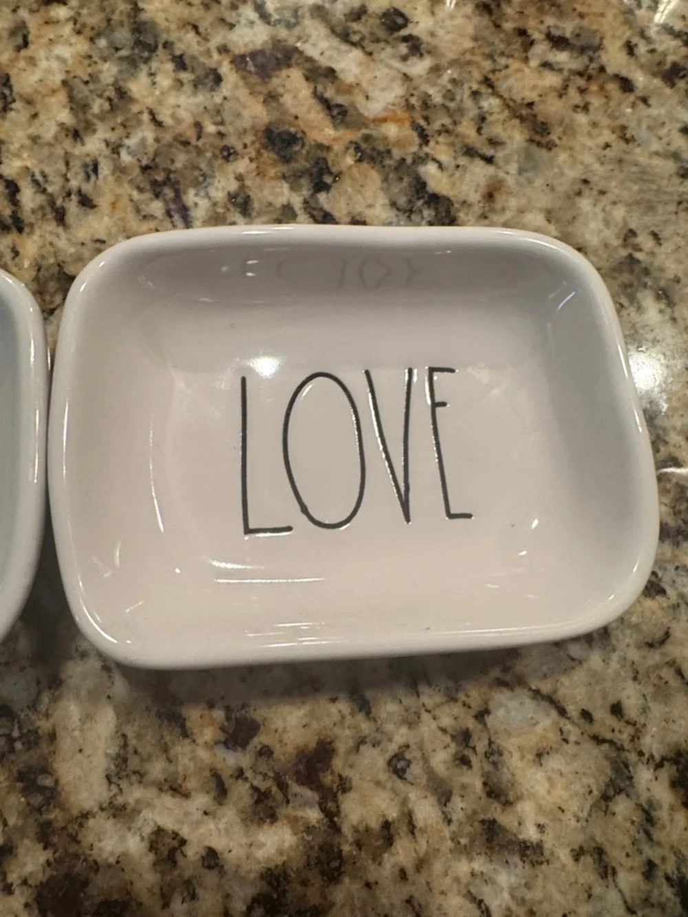 Rae Dunn White Ceramic Dishes with Black Lettering - EAT & LOVE Set